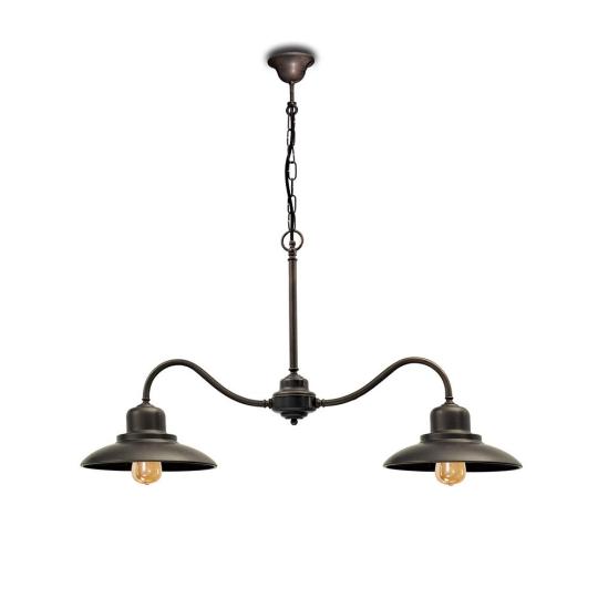 mosadz luster mediteransky jedalna kuchyna osvetlenie lampy zavesny toskansky taliansky moretti luce lameridina interier velky biliardovy stol osvetlenie.jpg